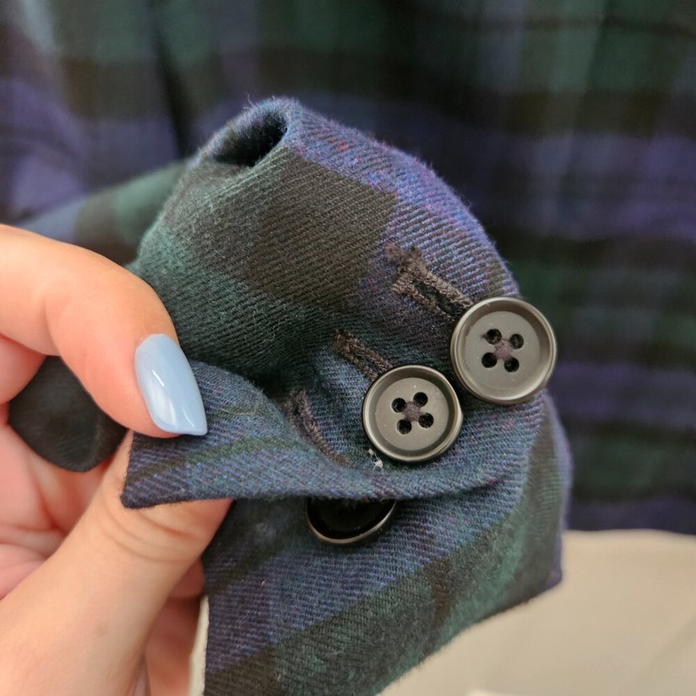J. Crew Women's Green & Navy Plaid Blazer - Picture 7 of 8